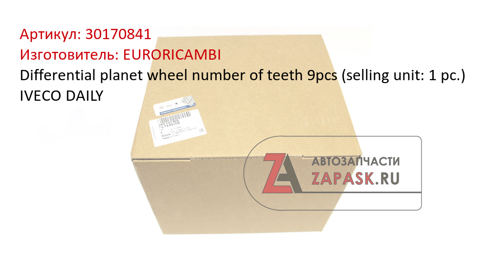 Differential planet wheel number of teeth 9pcs (selling unit: 1 pc.) IVECO DAILY